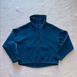 Nike Blue Oversize Cowl Neck Sweater with Lace-Up Details